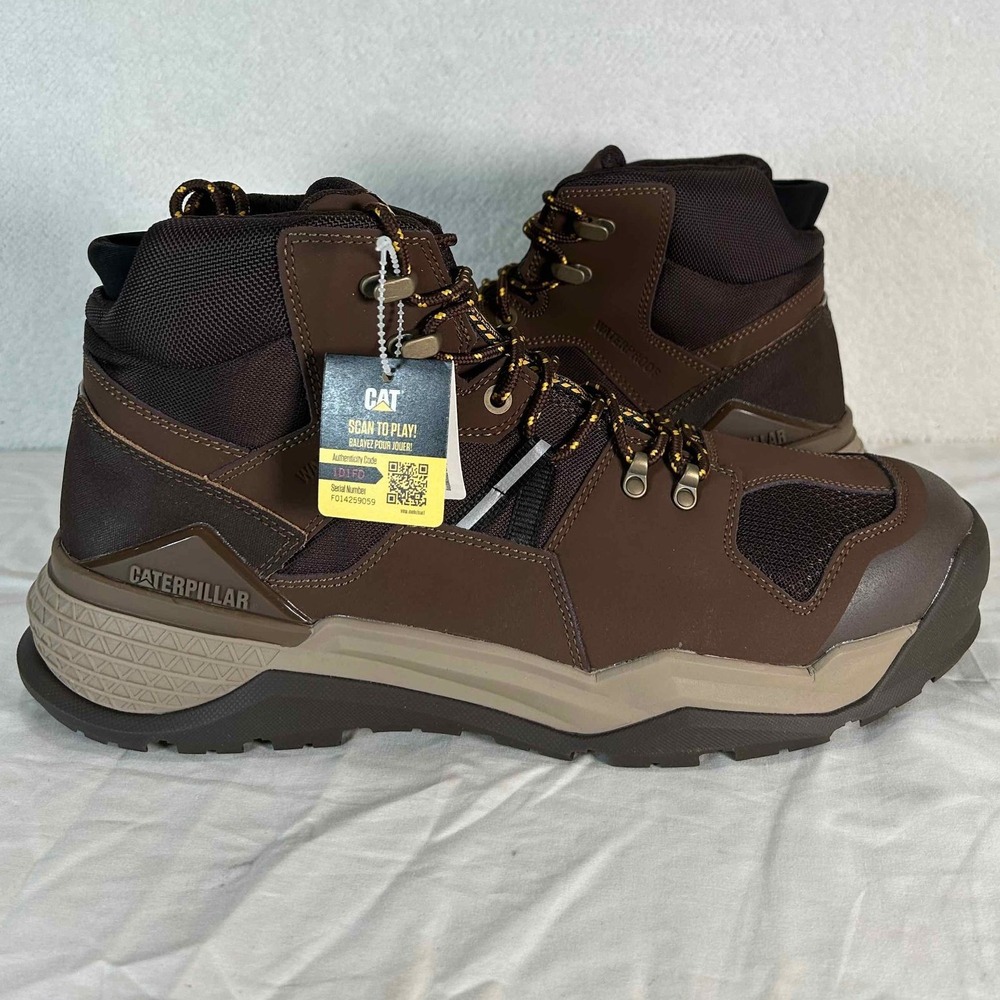 CAT Provoke Mid WP Alloy‎ Toe Work Boots Chocolate Waterproof Size 14 NEW